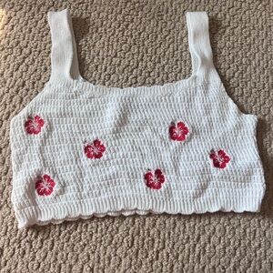 Knit Tropical Tank Cropped